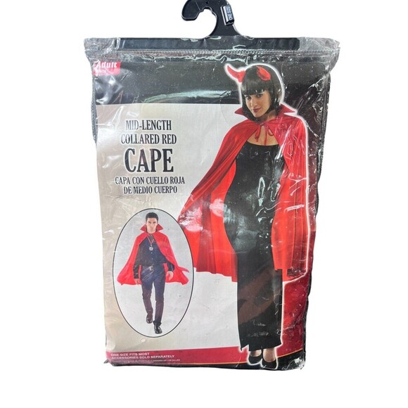 Amscan Red Cape Adult Halloween Costume Cosplay CloakOne Size Fits Most NWT - Picture 2 of 7